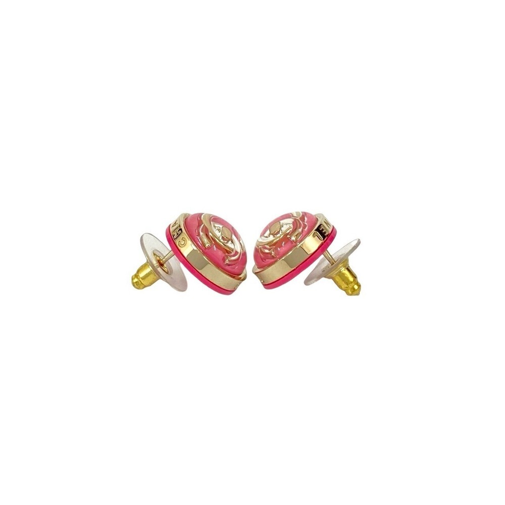 CHANEL Authentic Pink Logo Earrings - Picture 4 of 7